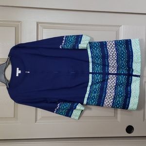 Isaac Mizrahi Live blue zip up print pockets lined dress size 20W